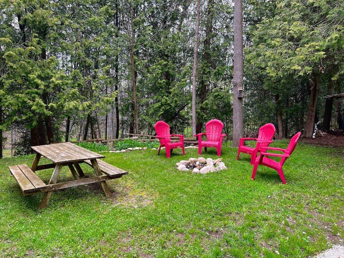 Outdoor space with fire pit at The Stone Barn